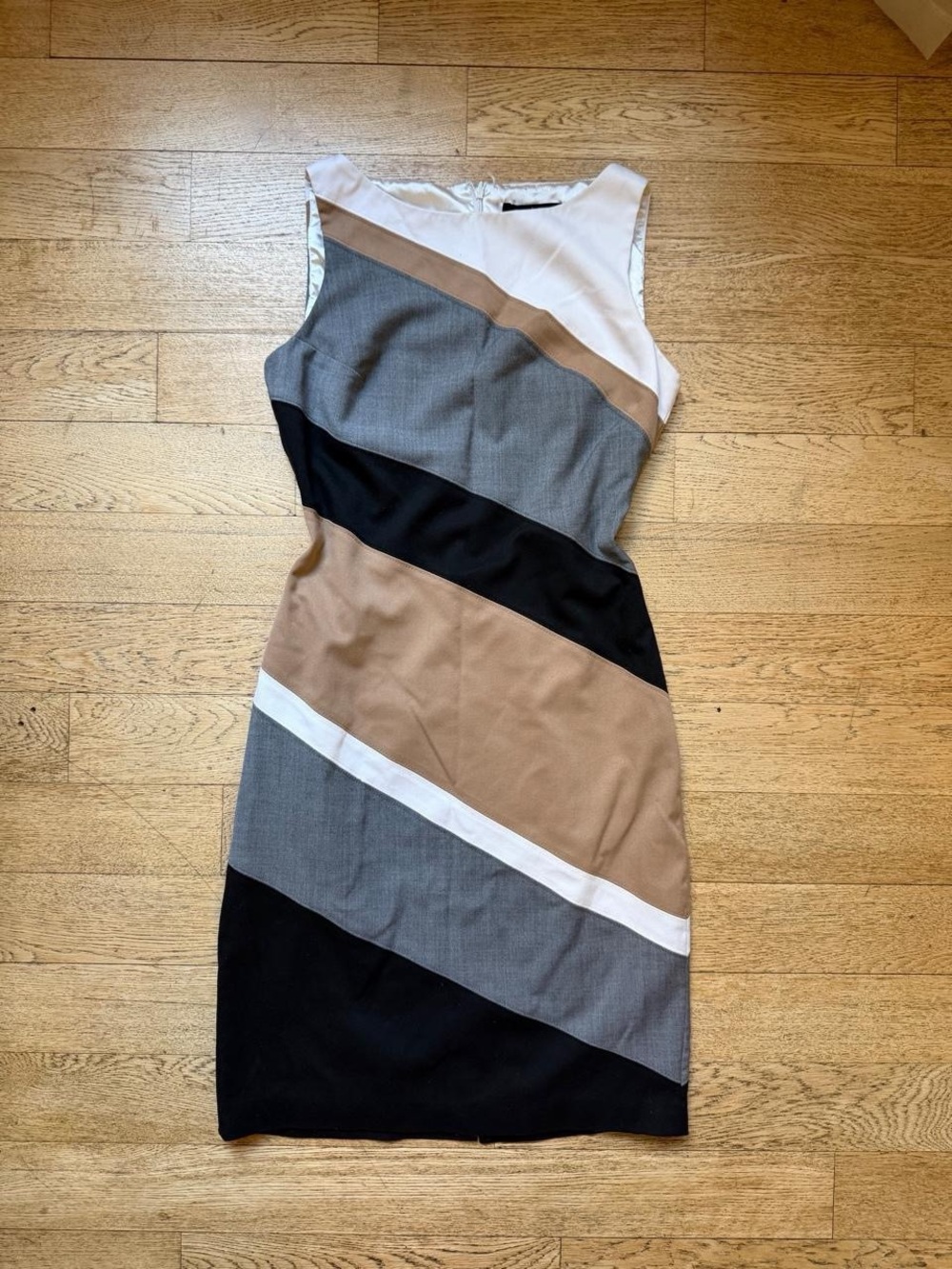 90s Minimalist White House Black Market Colorblock Midi Dress Office Siren